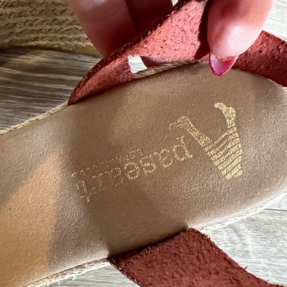 Apaseart Espadrilles Women's Wedge Shoes Size 39 Dark Orange Leather - Picture 7 of 7